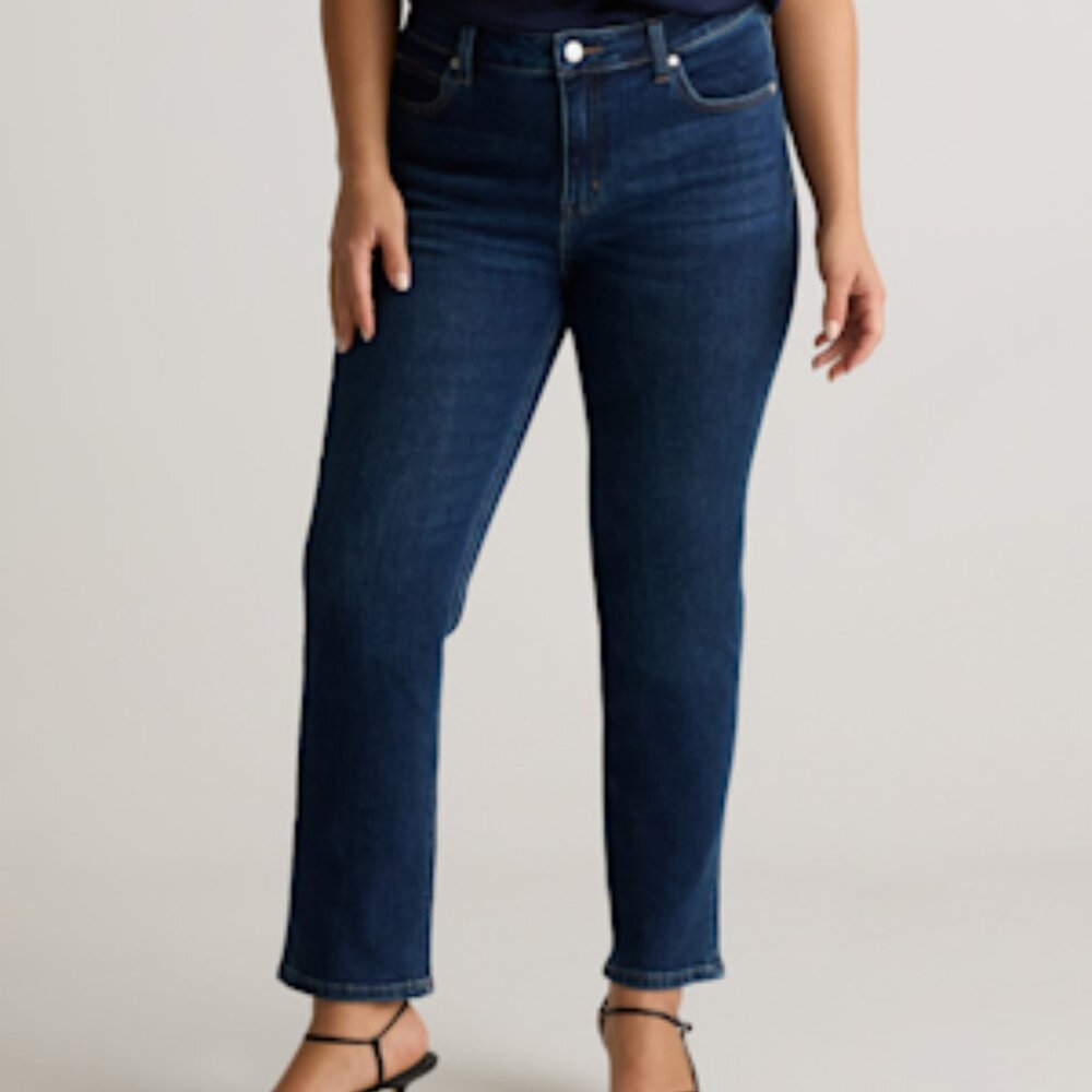 Stretch Mid Rise Slim Straight Jeans – Dark Wash (Size 27)